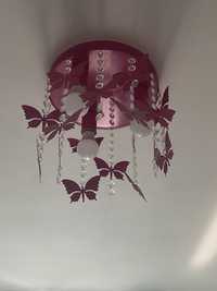 Lampa motylki dziewczynka żyrandol