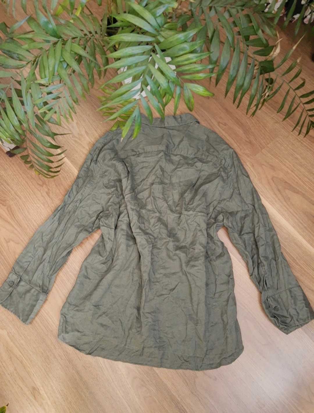 Zara koszulowa lniana bluzka  L  xl rozpinana koszula oversize