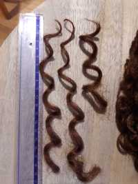 Włosy syntetyczne kręcone, brąz, używane