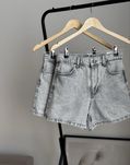 Сірі джинсові шорти mom zara розмір 34 XS / серые джинсовые шорты мом