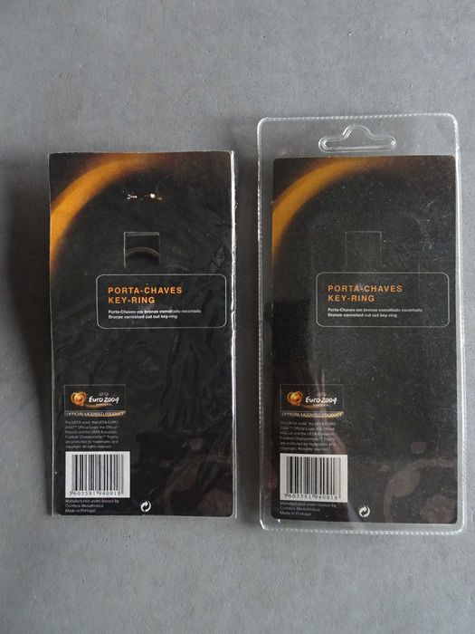 Porta-chaves bronze esmaltado Quinas Kinas Mascote Euro 2004 (novos)