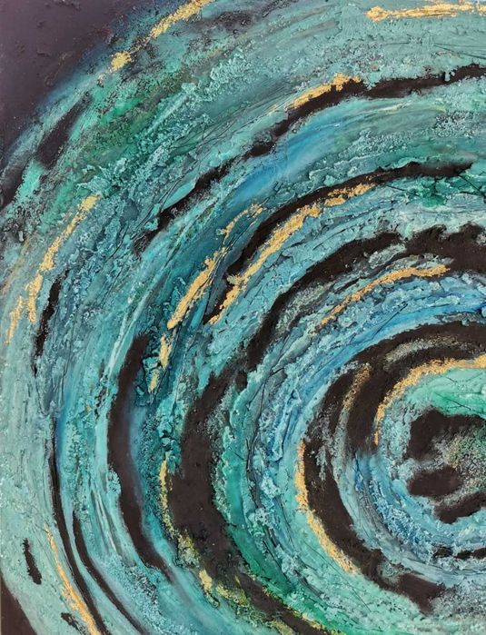 Obraz ręcznie malowany abstrakcja "Echo Wszechświata"