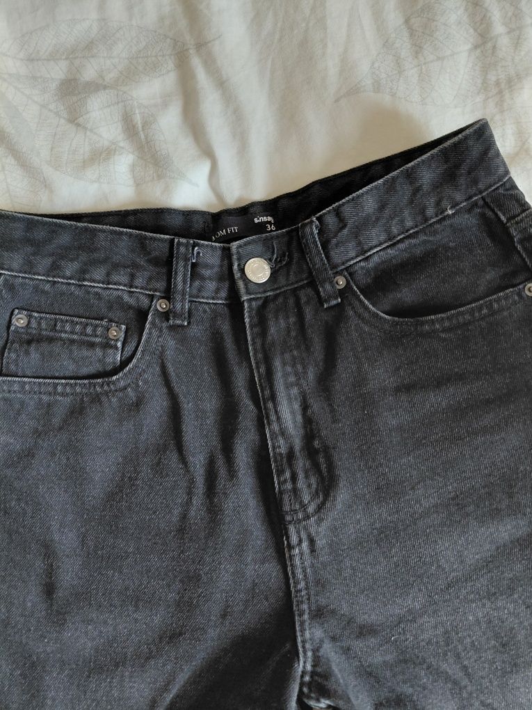 Jeansy Mom Fit czarne