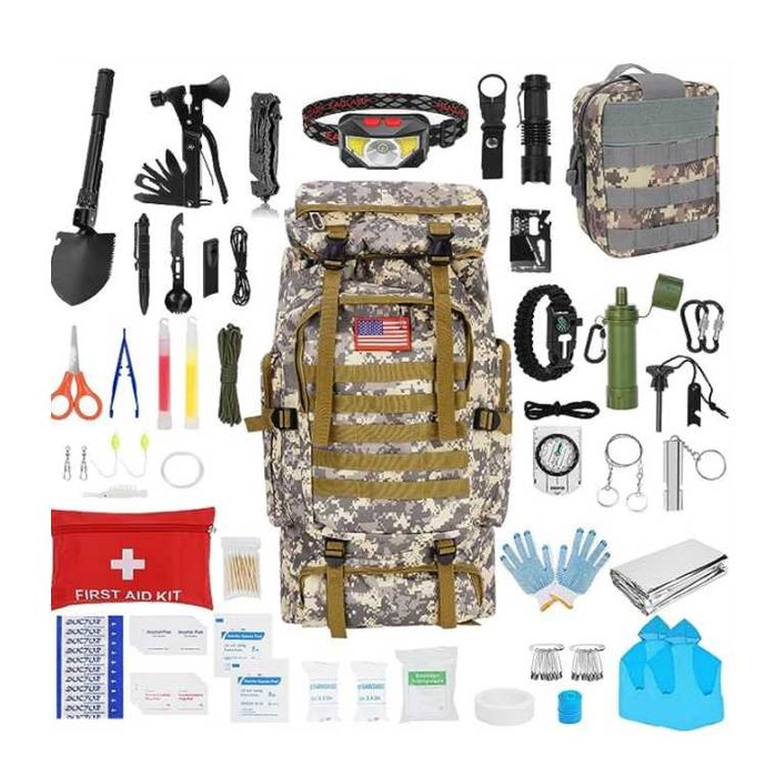 Plecak ewakuacyjny survivalowy 80L – 38 elementów