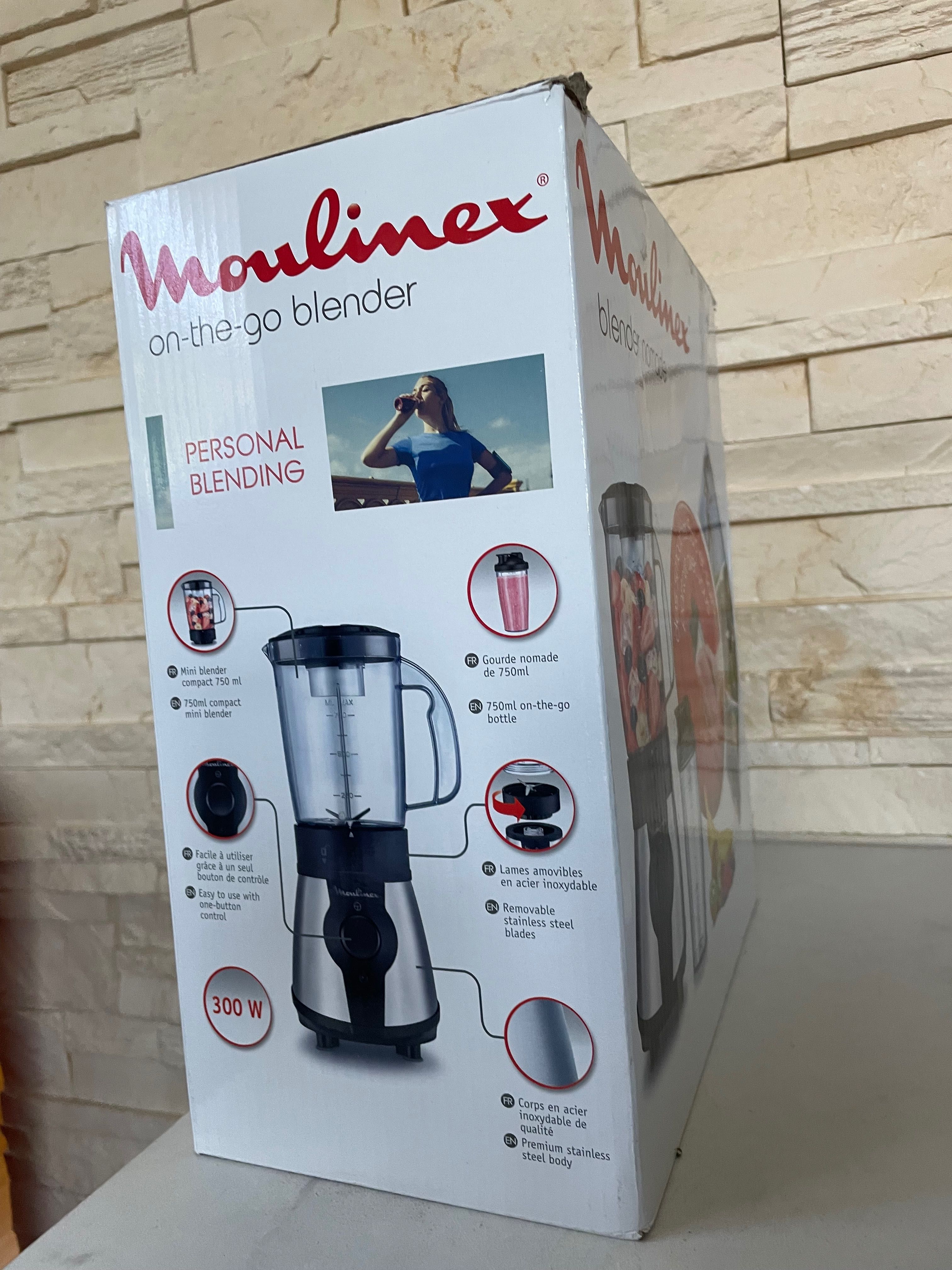 Blender kielichowy Moulinex ASIN B07BCNS9YB 300 W srebrny/szary