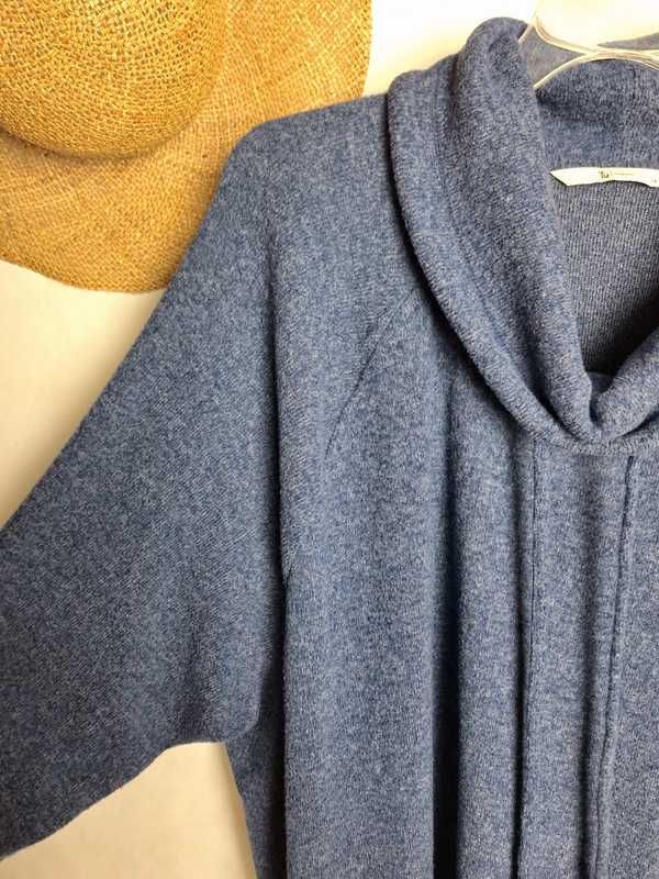 Cienka bluza miękki sweter granatowy pod ocieplacz 52 24 6XL