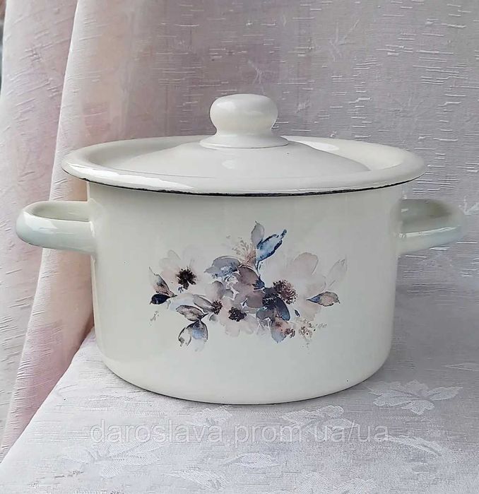 Каструля емальована Idilia (2 л), різні малюнки, НОВІ!