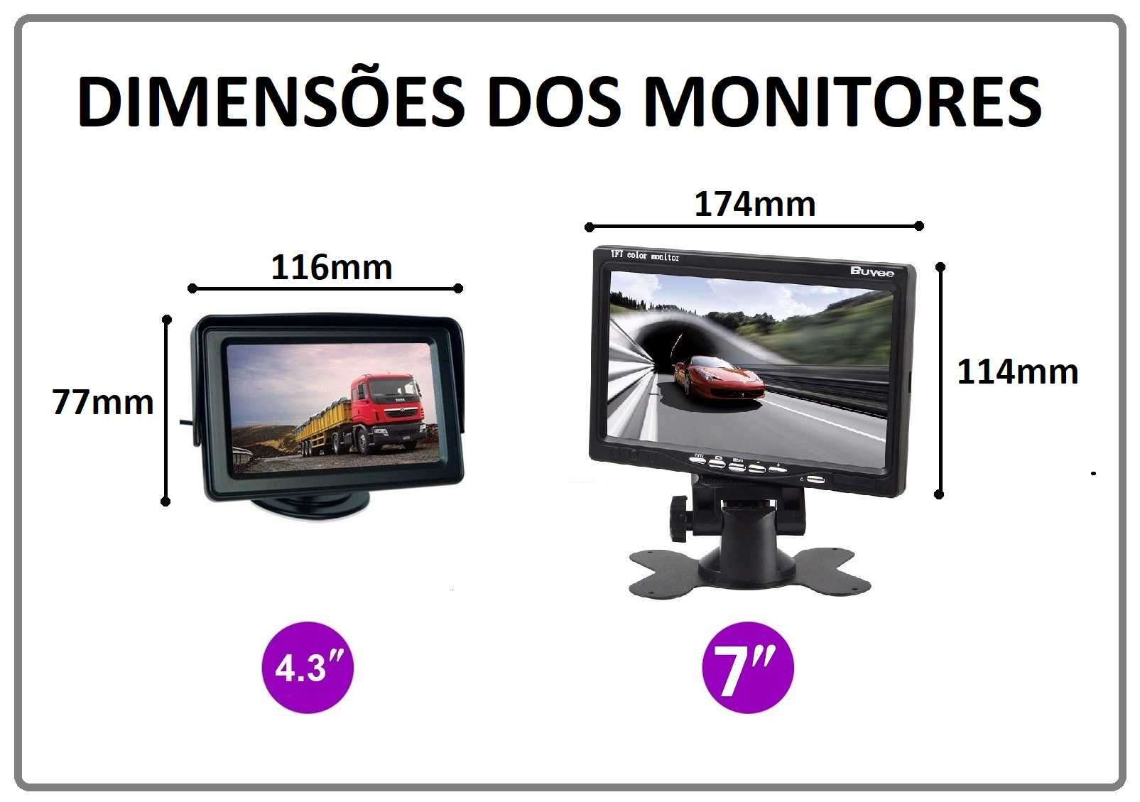 KIT Monitor Estacionamento (Camera Traseira) - Marcha Atrás (SEM FIOS)