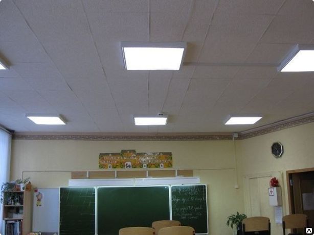 Светодиодный led светильник растровый офисный В Школу Вуз Больница Апт