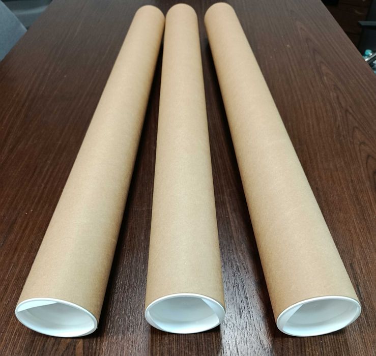 Tuby kartonowe 725x70mm + plastikowe denka - 5 szt.
