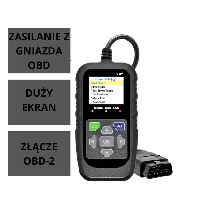 Interfejs diagonostyczny skaner OBD2 V119 Odczyt Kasowanie j.polski