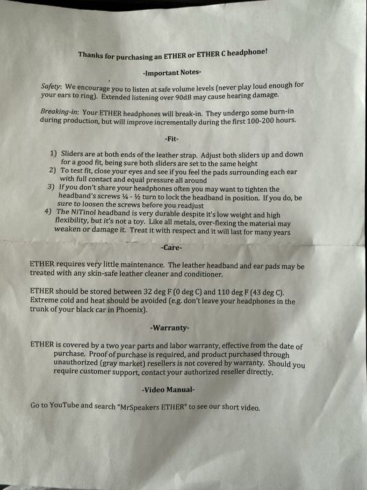 Mrspeakers Ether - pierwsza wersja - bez modów - unikat (Dan Clark)