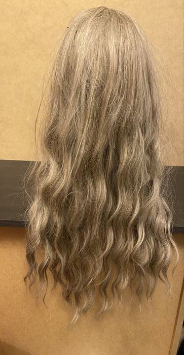 Peruka syntetyczna włosy loki blond baleyage 70 cm