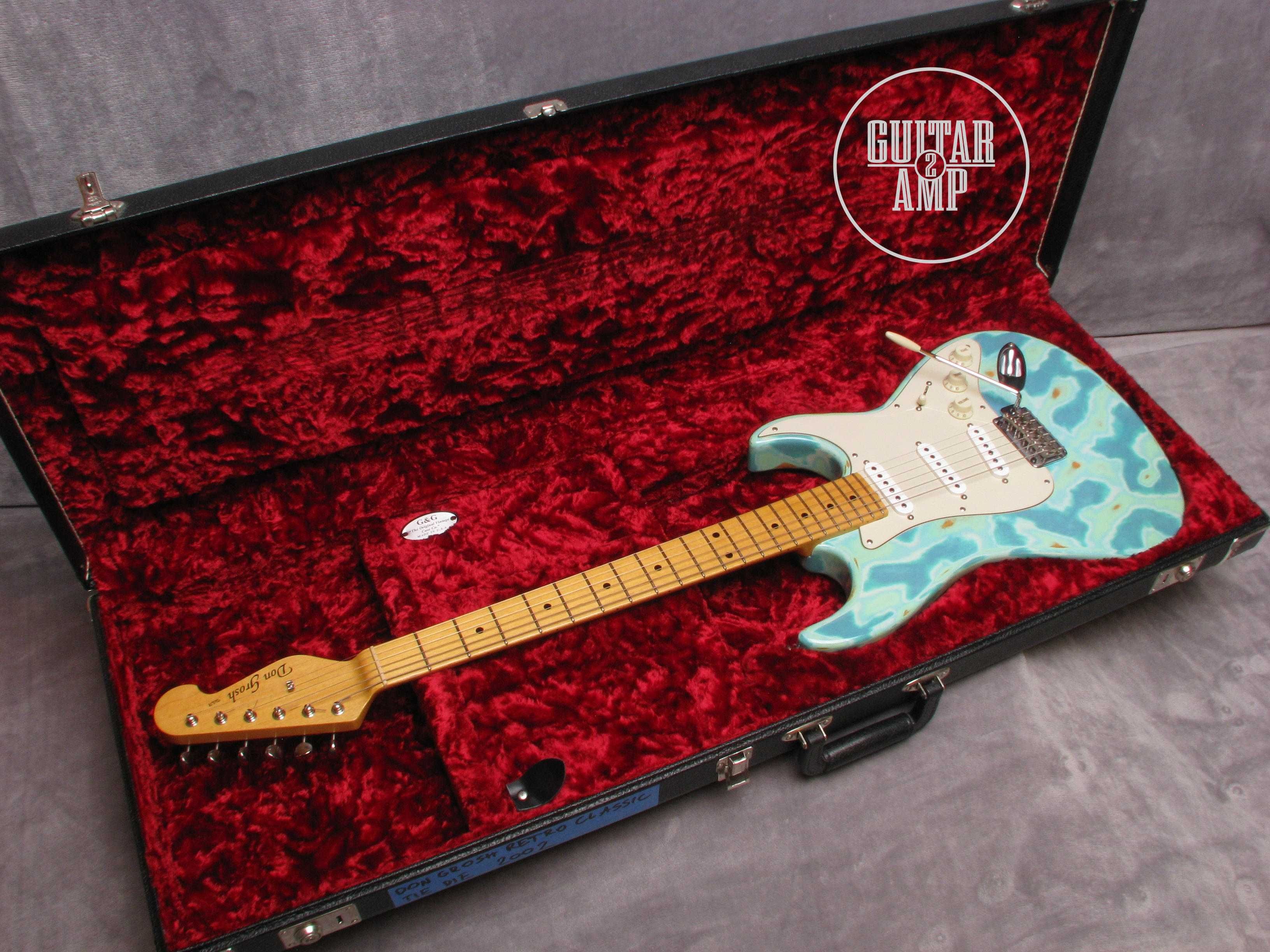 Don Grosh Retro Classic Tie Dye Light Blue Stratocaster Custom Shop