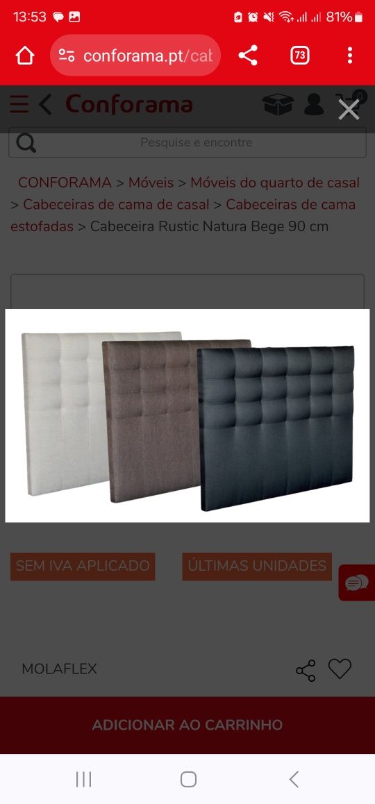 Cabeceira de cama conforama