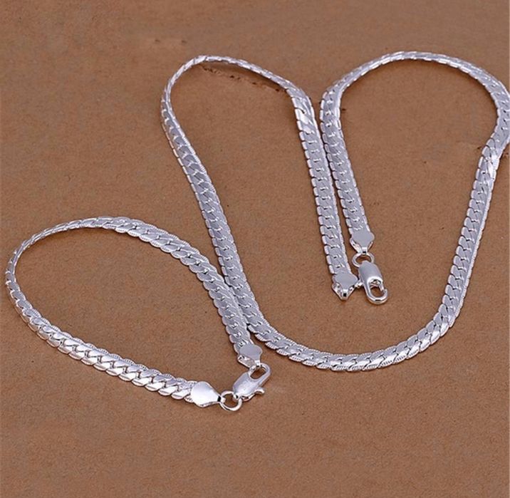 Срібний ланцюжок і браслет