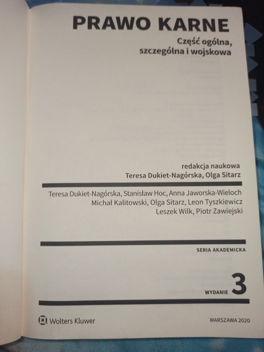 Prawo karne część ogólna, szczególna i wojskowa