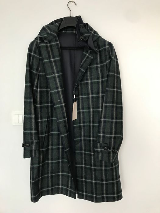 Wełniany płaszcz przeciwdeszczowy z kapturem Suitsupply 48 nowy