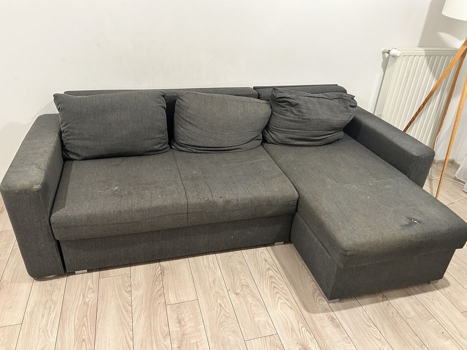 Narożnik szary z funkcja spania