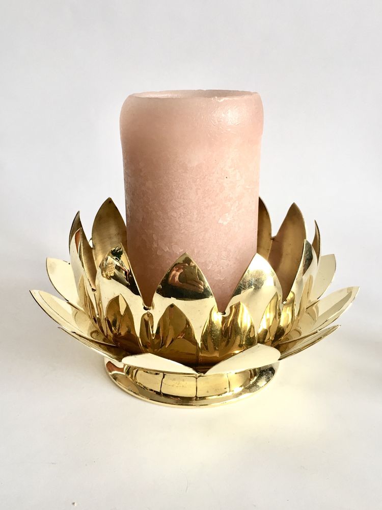 Kwietnik ikebana a także świecznik w kształcie kwiatu lotosu vintage