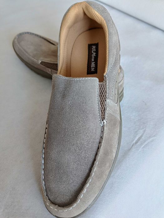 Buty męskie mokasyny 41 wsuwane zamszowe półbuty 26,3 cm Q8002