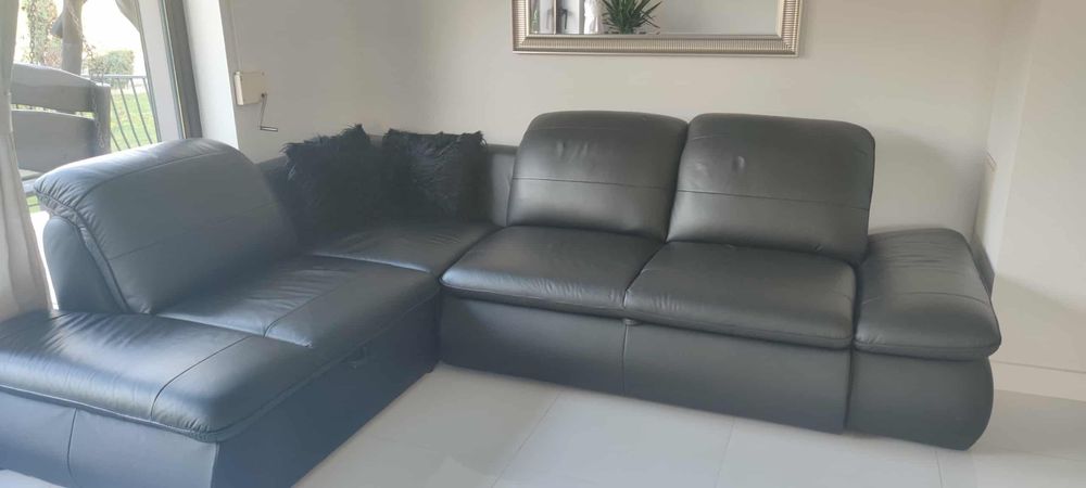 Wypoczynek skórzany czarny