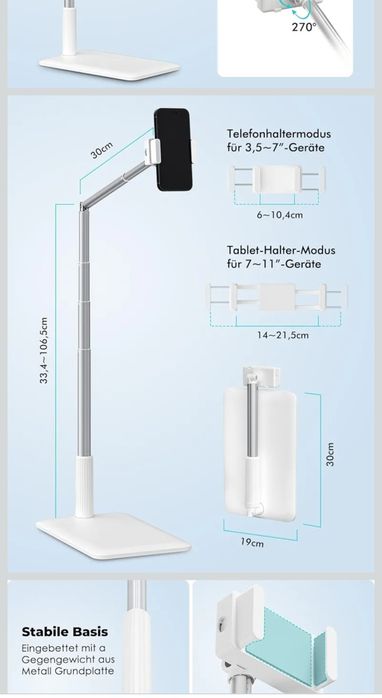Stojak uchwyt  statyw na tablet/telefon CAMOLO