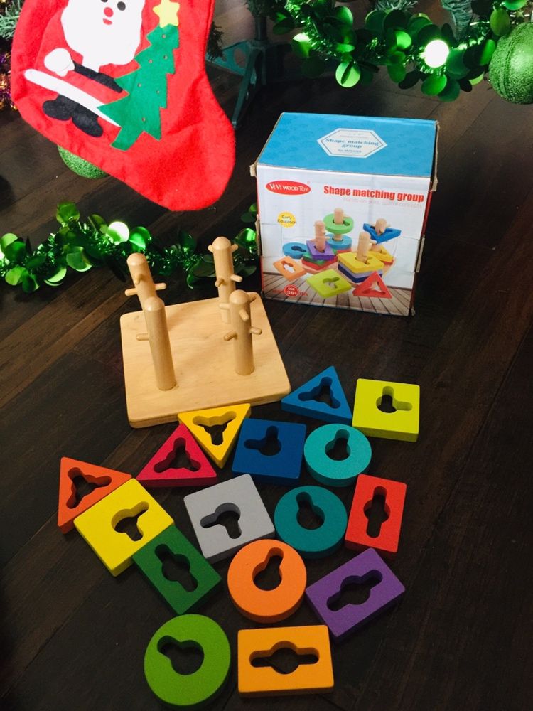 Деревянная эко игрушка геометрика ключи Wood Toy