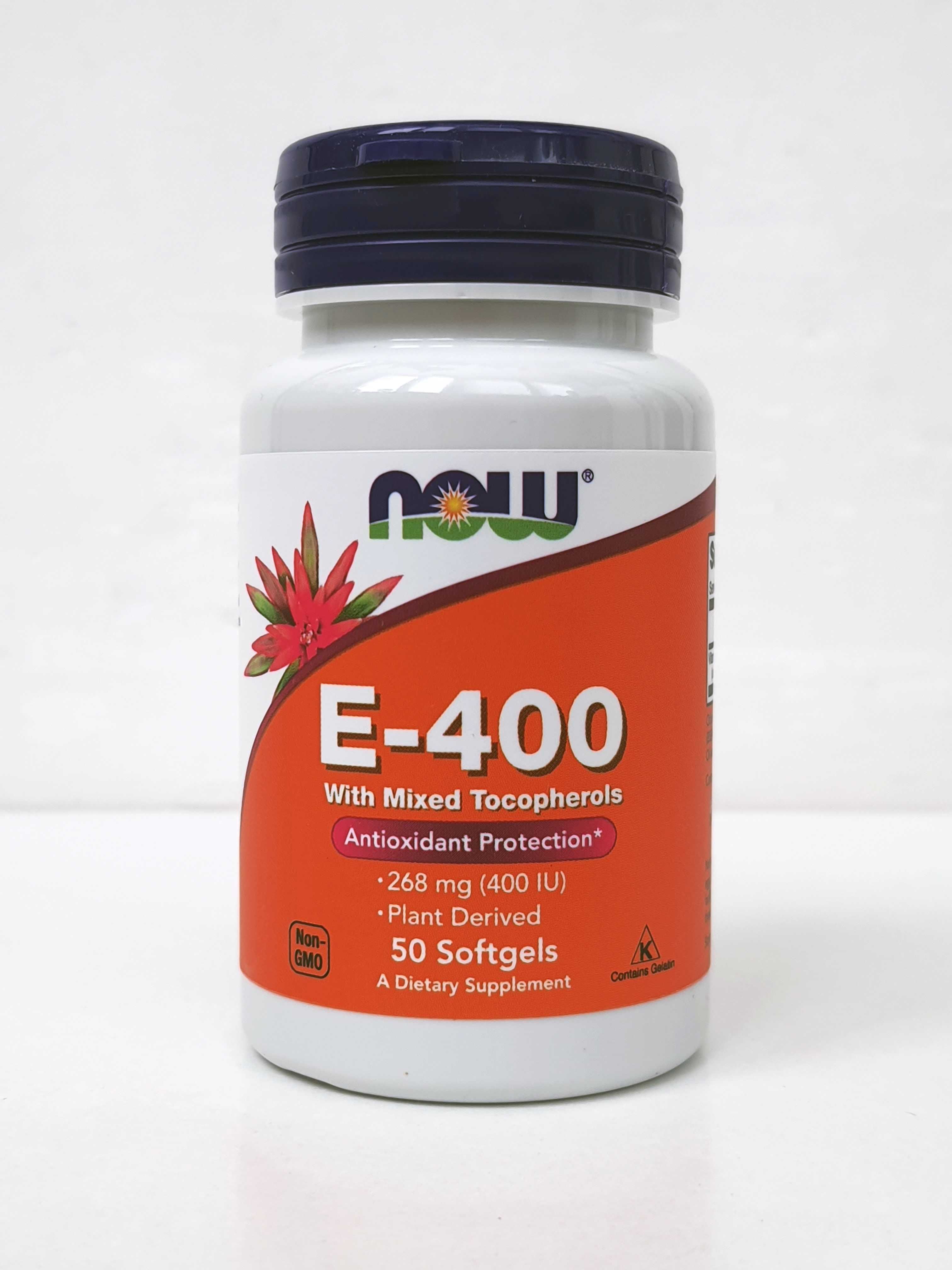 Натуральний вітамин Е Now Foods E-400, 400 МО, 50 капсул