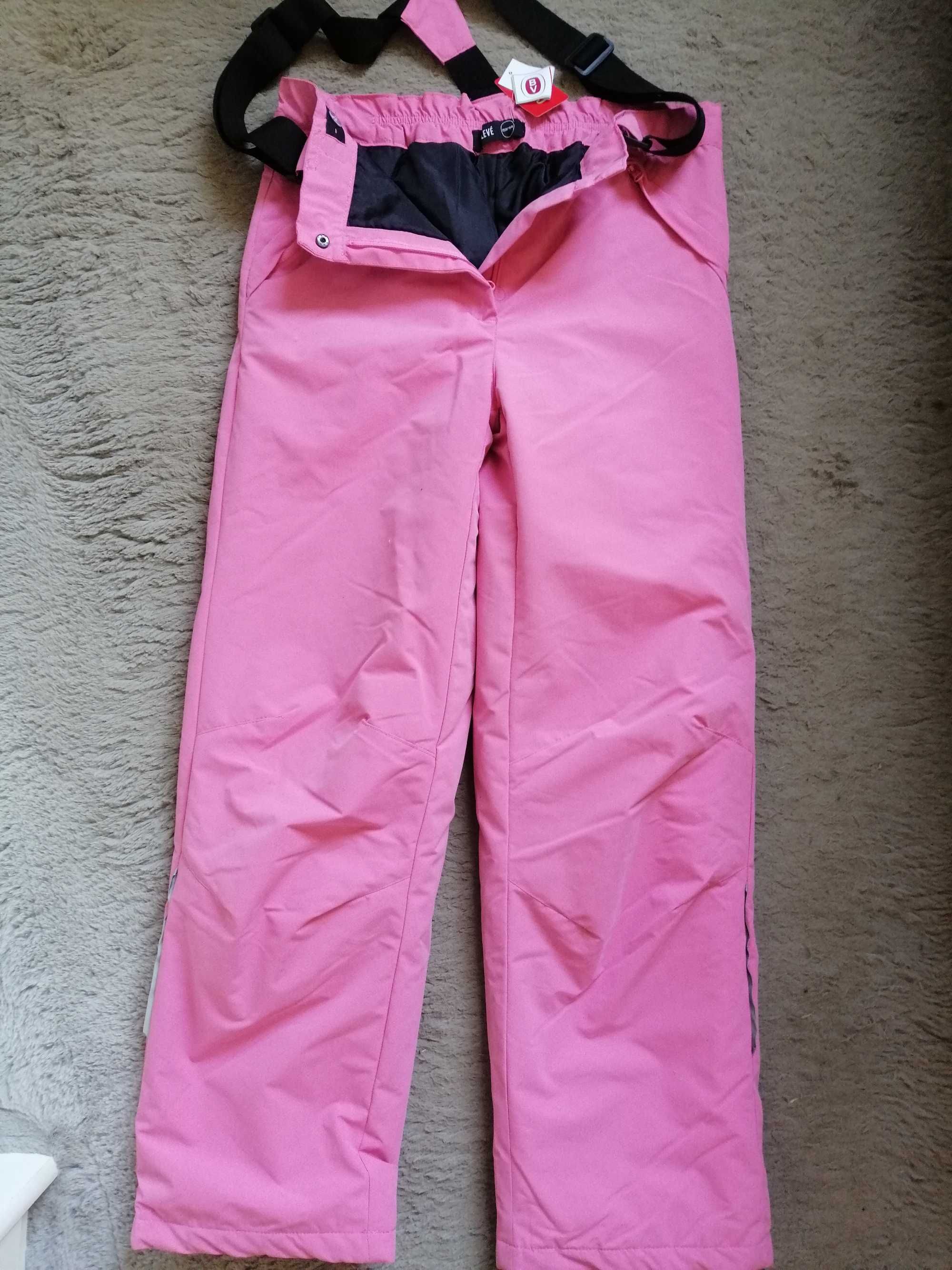 Spodnie narciarskie młodzieżowe dziewczęce różowe 158/164