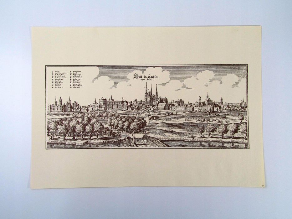 stara mapa widok miasta grafika papier czerpany 17
