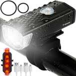 Lampka rowerowa LED przód+tył uchwyt ABS