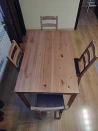 Stół drewnian kuchenny z krzesłami