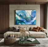 Pintura única, quadro, abstracto, moldura