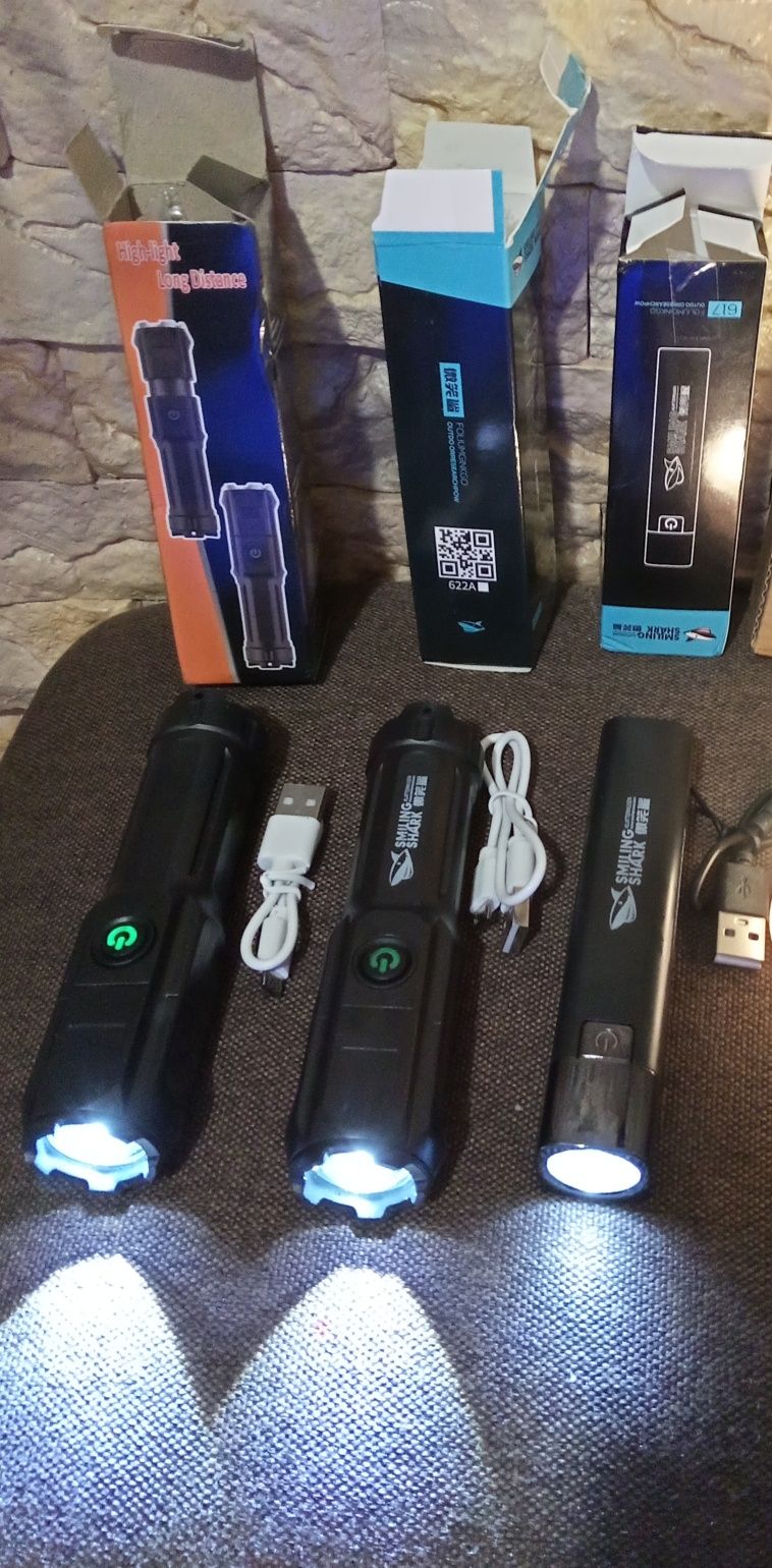 Фонарик лед USB заряд!