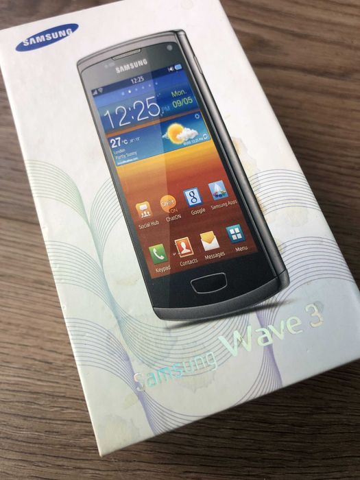 Oryginalne pudełko do telefonu Samsung Wave 3 + słuchawki