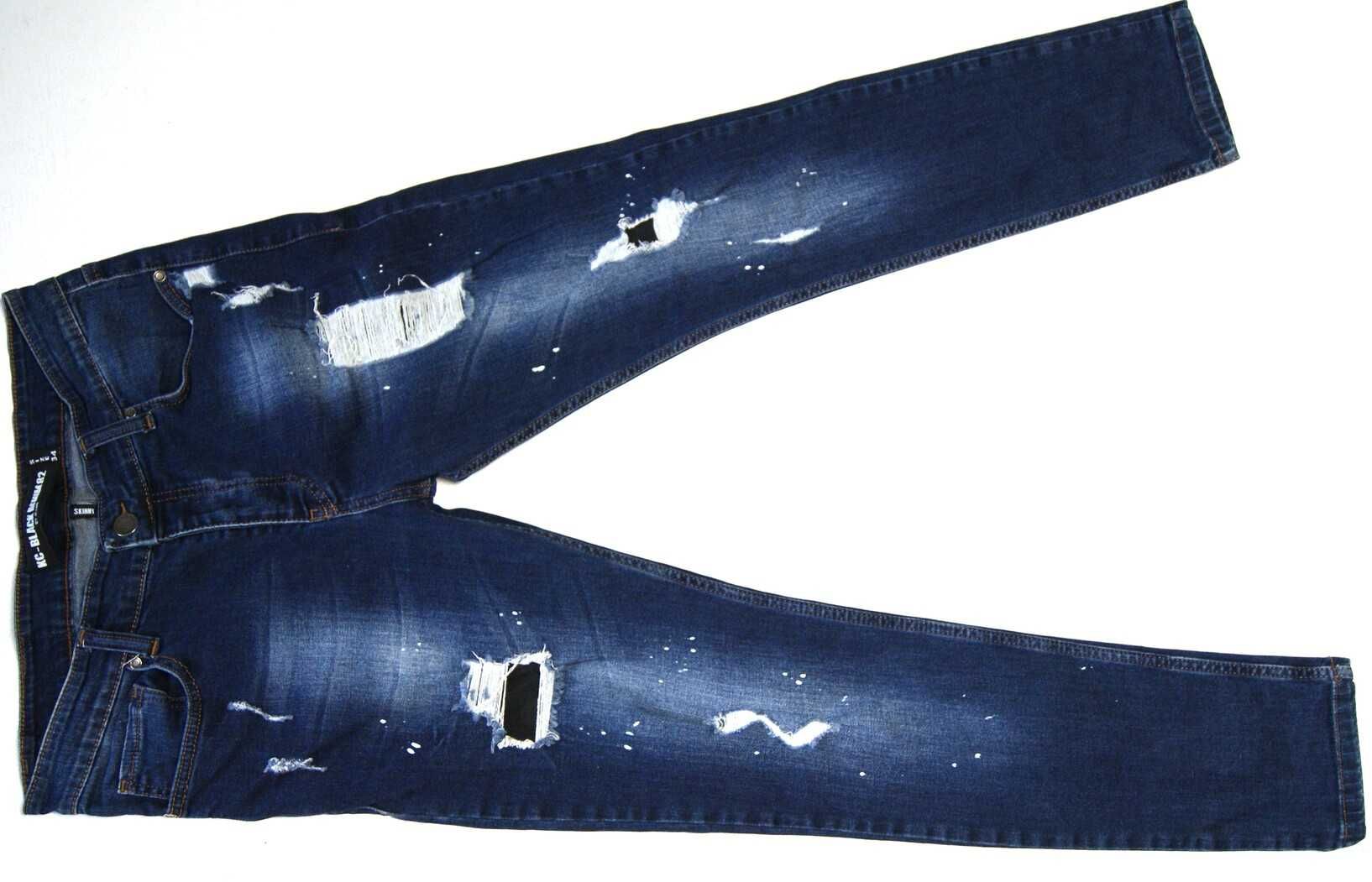 KC-BLACK DENIM82 BY JEANS W34 L29 PAS 88 skinny jeansy z elasta męskie