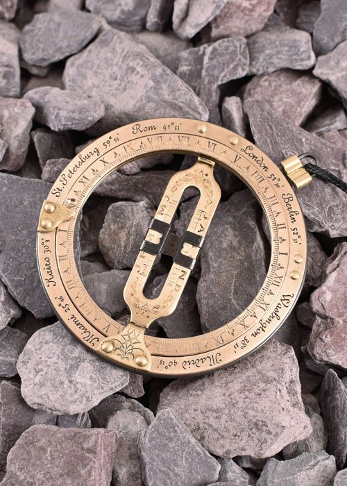 Kieszonkowy zegar słoneczny, mosiądz