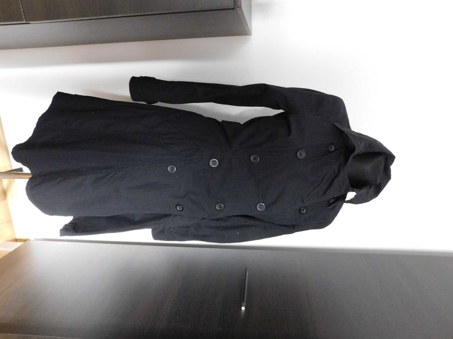 Woolworths czarny płaszcz trencz midi 38