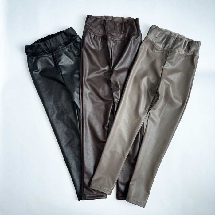 Лосини шкірзам на велюрі для дівчат, розміри на рости  104–170