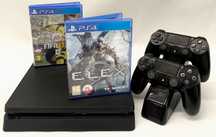 Konsola PlayStation 4 SLIM PS4 + 2 Pady + 2 Gry + Stacja ład. GWARANCJ