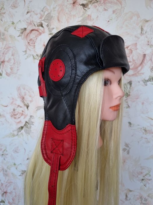 Czapka pilotka skórzana unisex