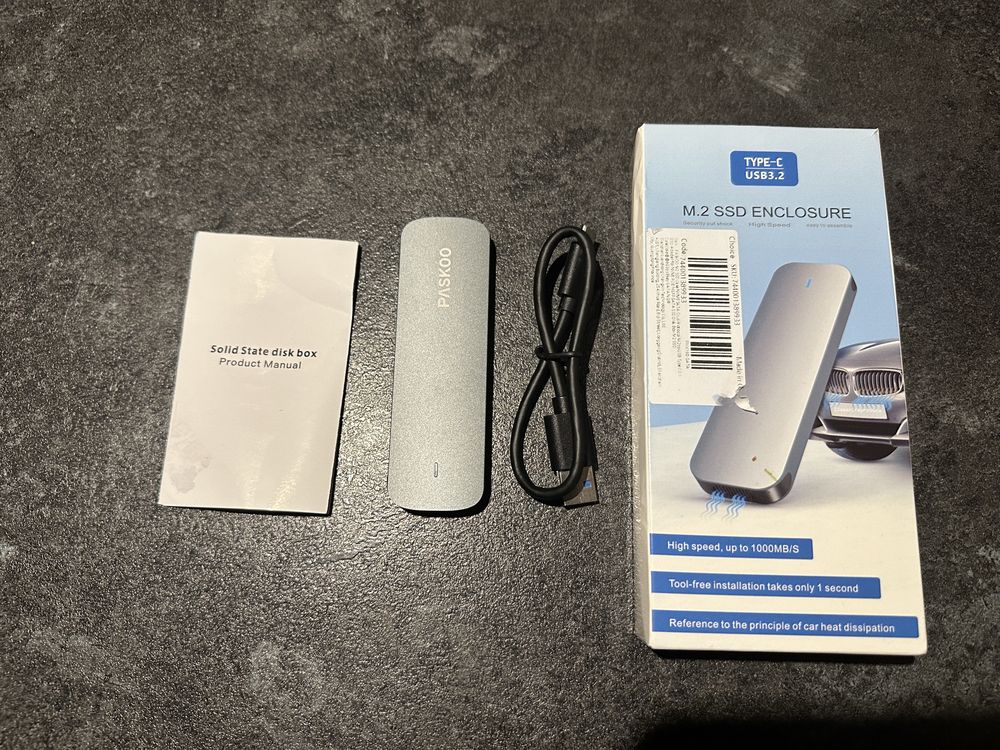 Adapter PASKOO M.2 do USB typu C 3.1 SSD