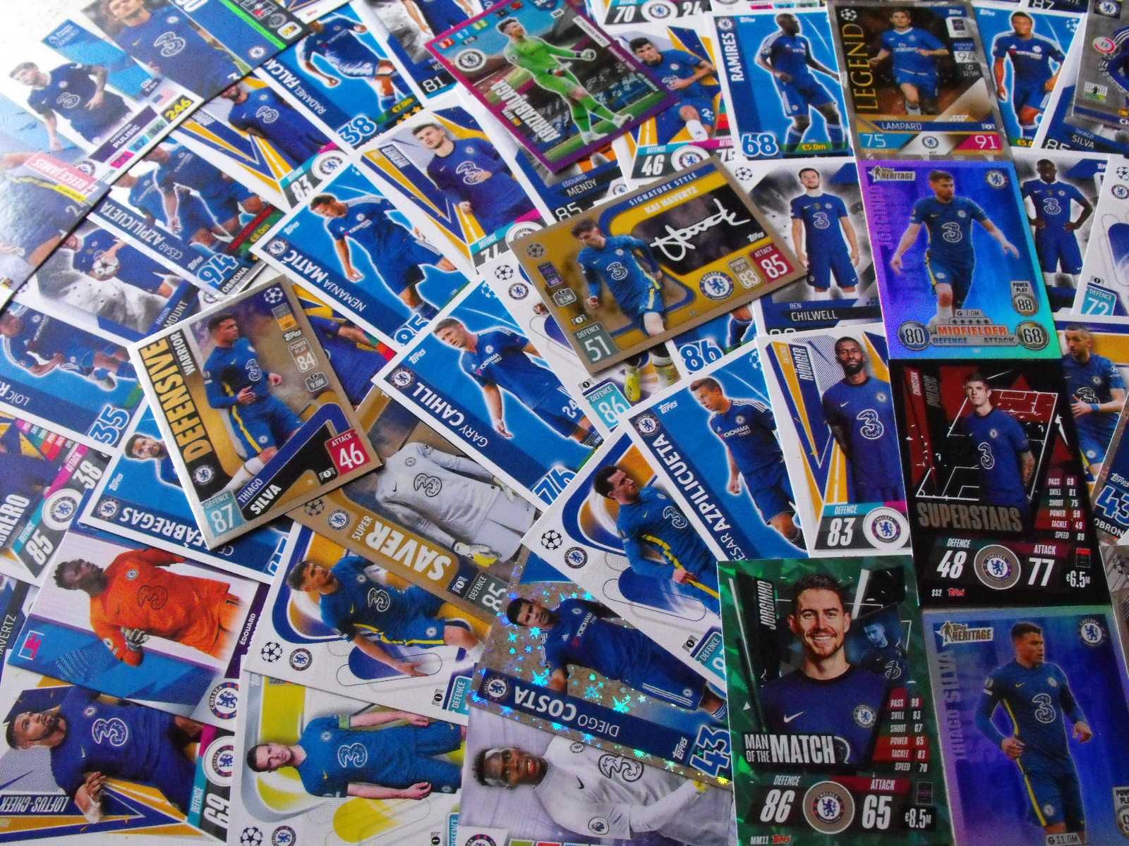 CHELSEA FC , zestaw kart piłkarskich FIFA 365 i inne, PANINI.
