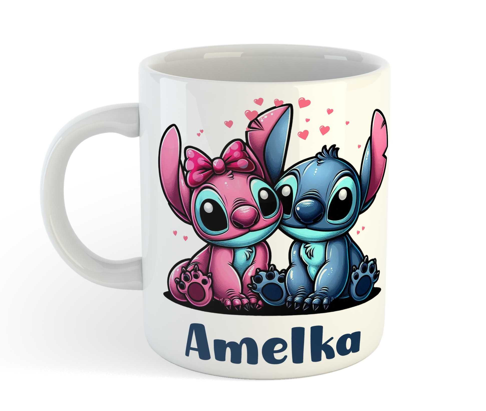 Poduszka i kubek Stitch. Imię. Super prezent, urodziny.