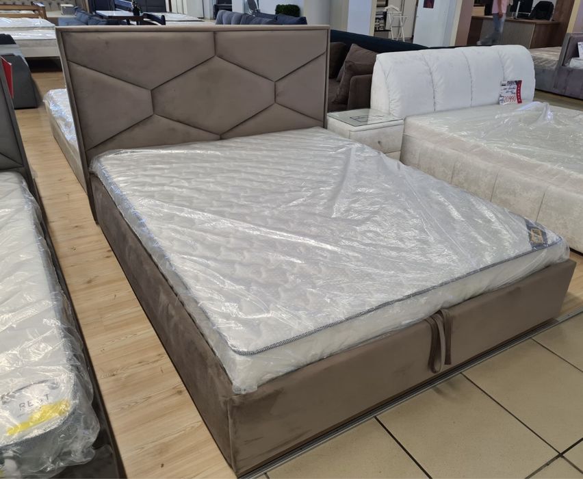 Ліжко Кровать двохспальне мʼяке, з ящиком для білизни