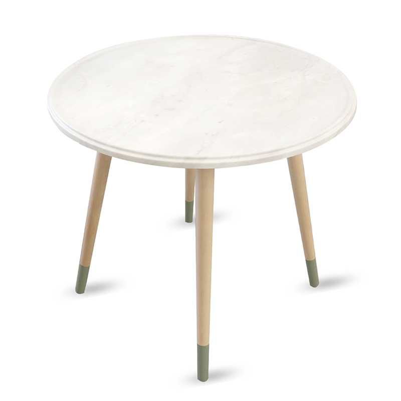 Stolik boho ze skośnymi nogami, stolik do salonu, średnica blatu 70 cm