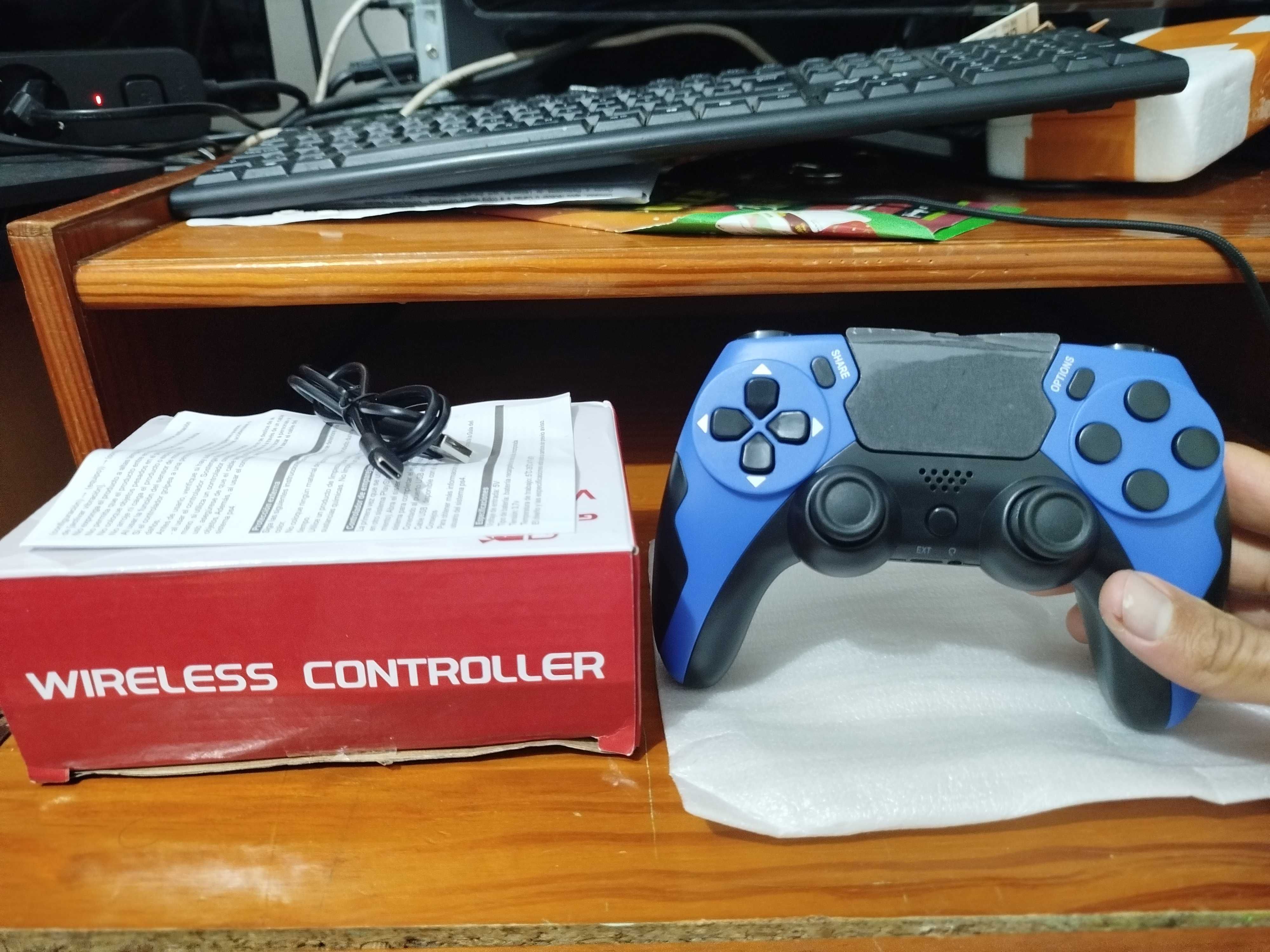 Comando NOVO PS4, PS3 e PC sem fios wireless Bluetooth, cabo incluído