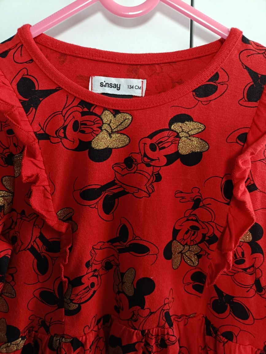 Sukienka 134 nowa świąteczna święta Mikołaj myszka Minnie Disney sesja