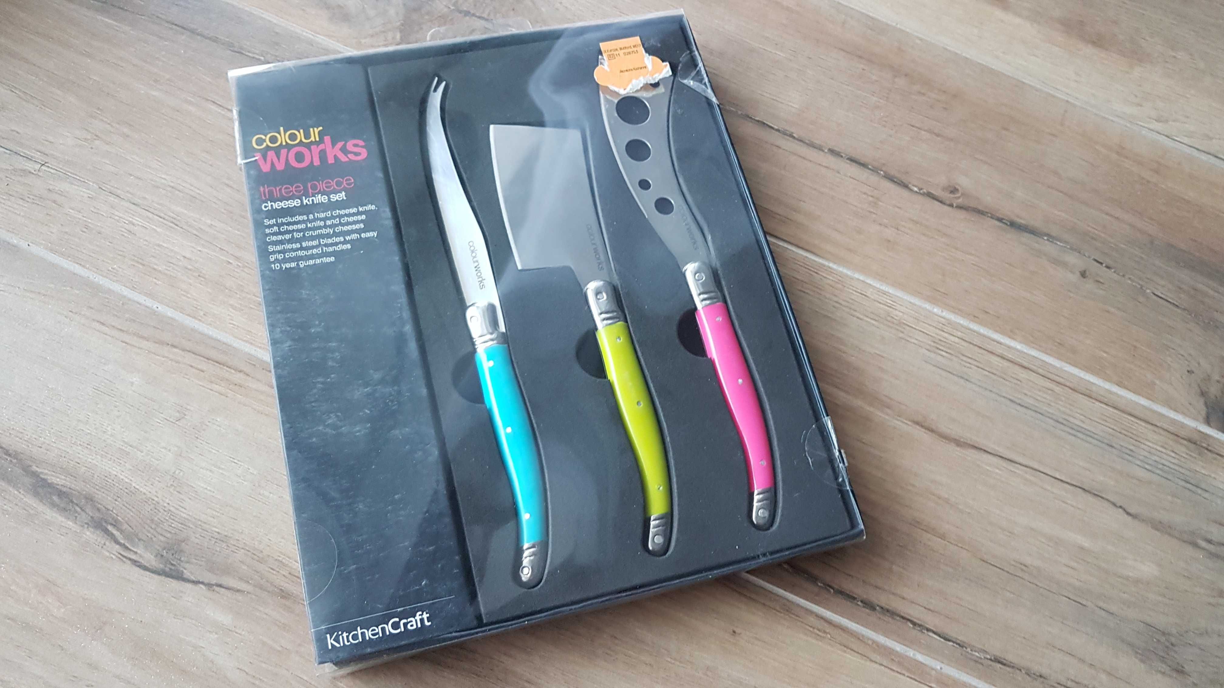 Noże do serów cheese knife set nowy zestaw nóż Kitchen Craft prezent